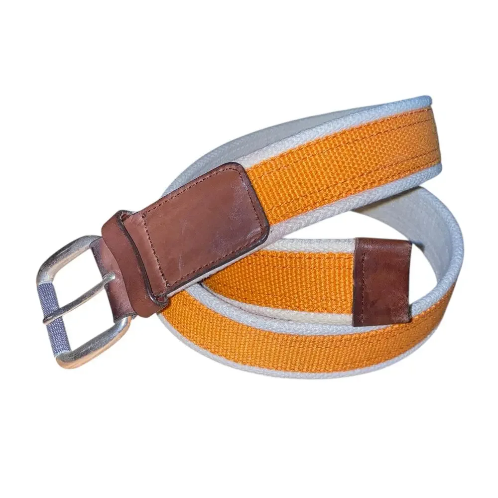 Men’s Cole Haan Size 36 Canvas Belt with Leather Accent and Solid Brass Hardware